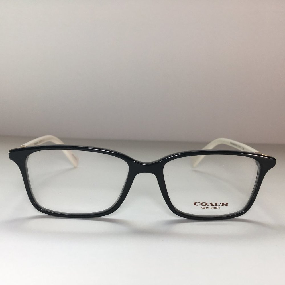Coach Rectangle Black Ivory Eyeglasses Frames NWOT - Picture 2 of 8